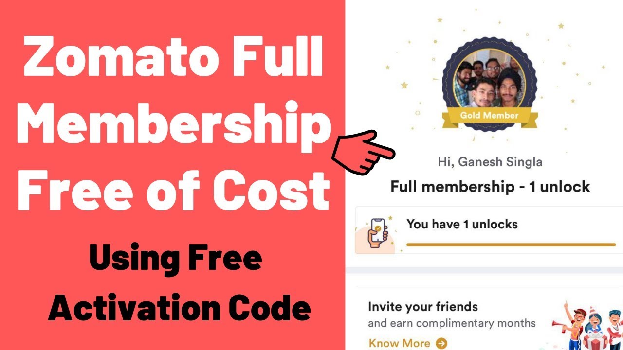 Zomato Membership Activation Code Free